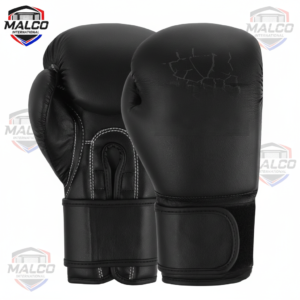 “PRO-SERIES” MATTE BLACK LEATHER BOXING GLOVES
